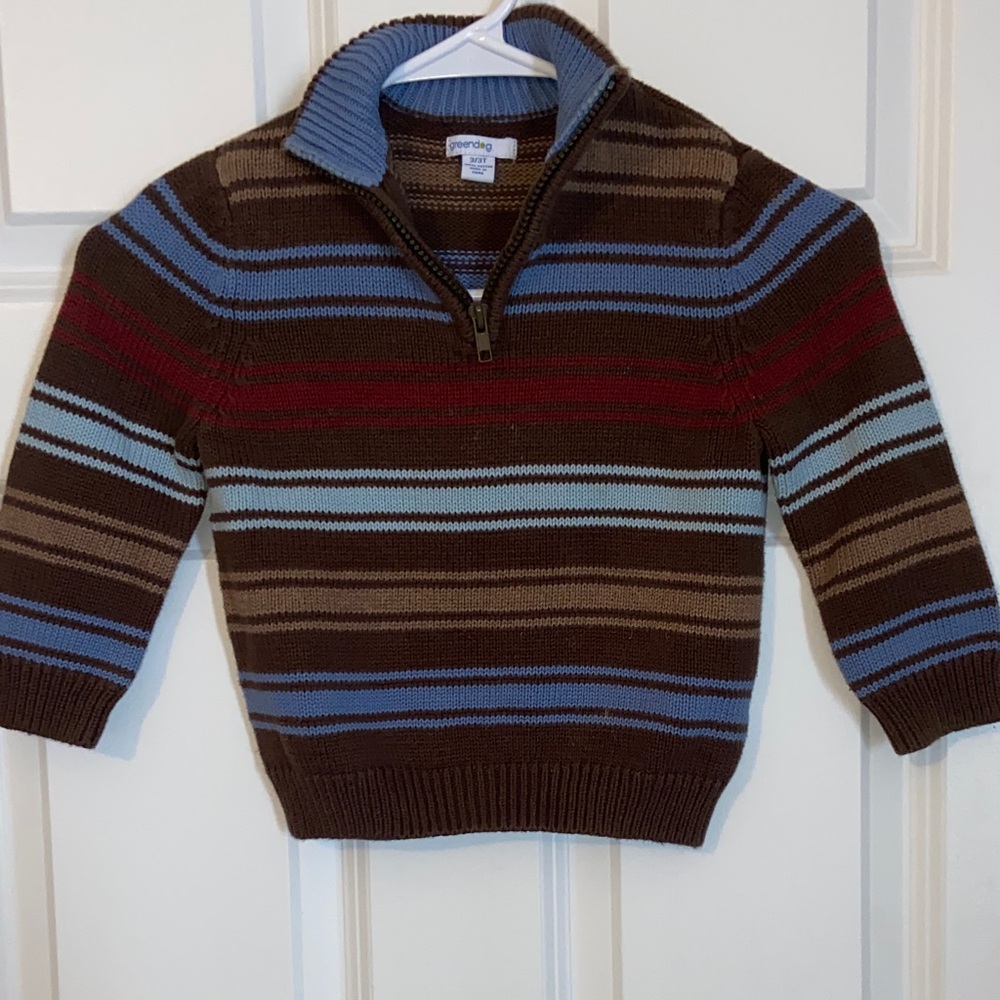 Greendog Brown and Blue Striped Sweater